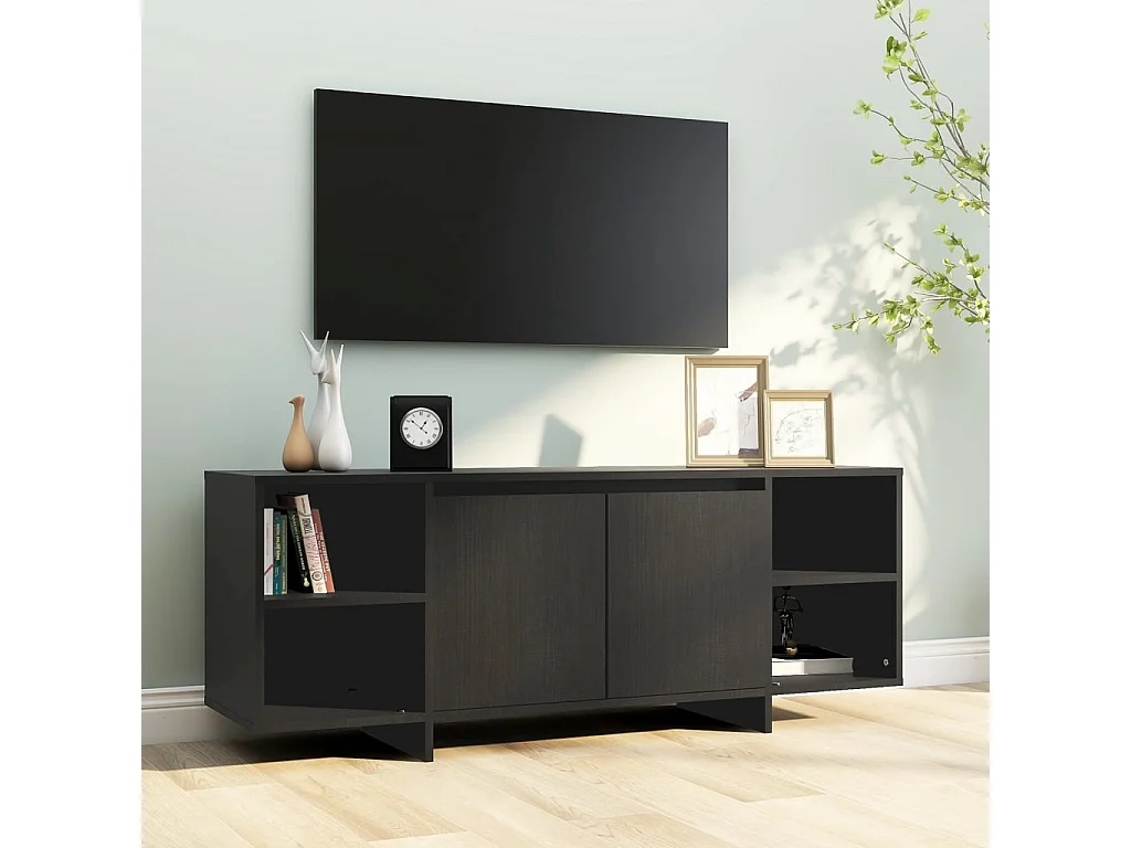 Meuble TV Noir 130x35x50 cm Bois d'ingénierie