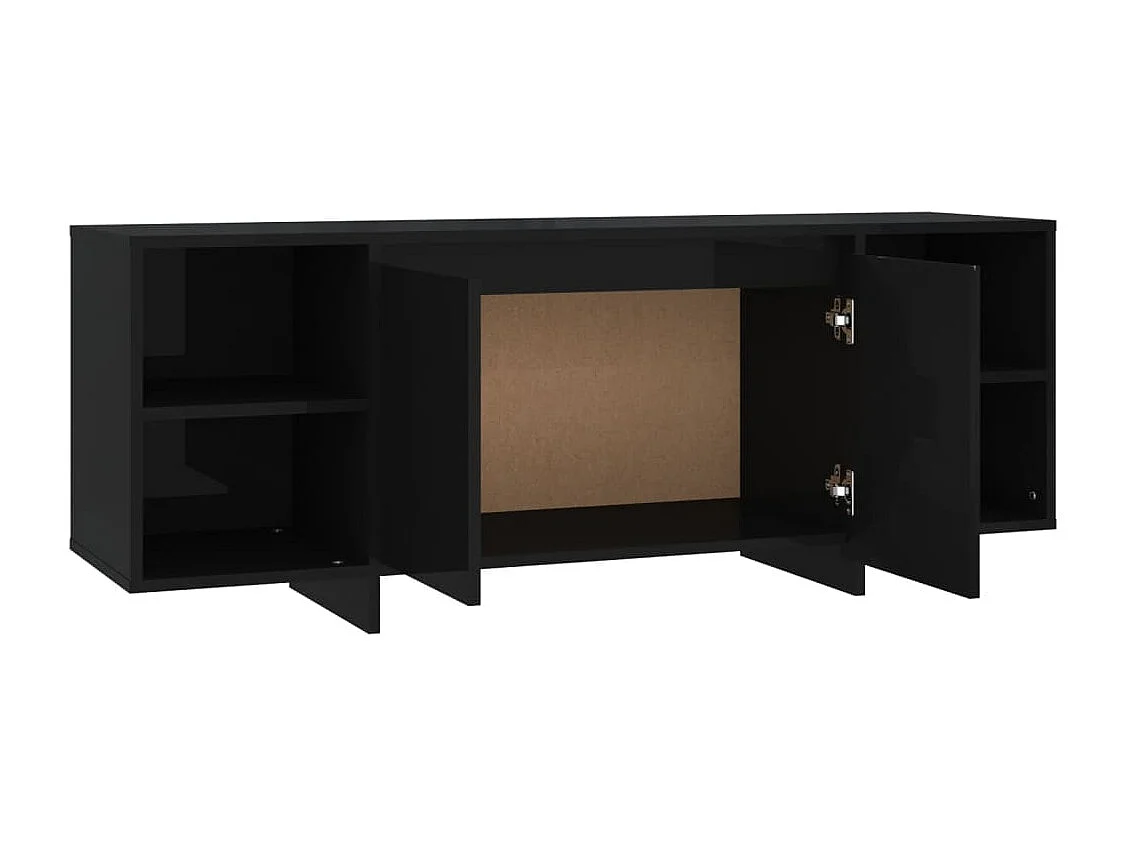 Meuble TV Noir 130x35x50 cm Bois d'ingénierie