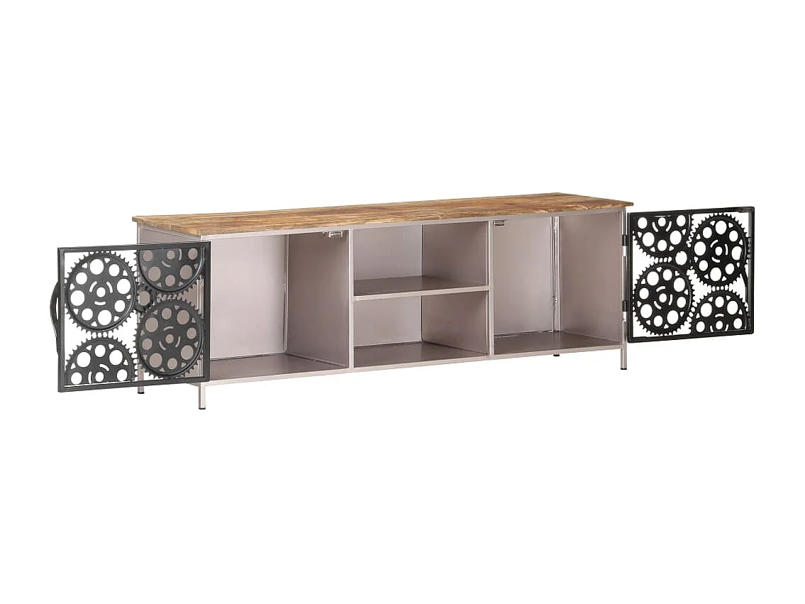 Mueble para TV de madera de mango rugosa 120x30x40 cm