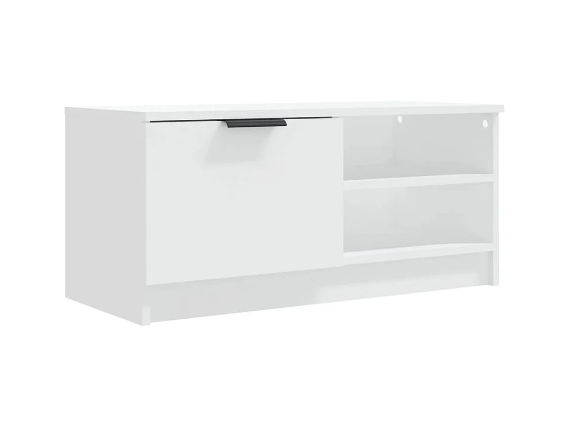 Meuble TV Blanc 80x35x36,5 cm Bois d'ingénierie
