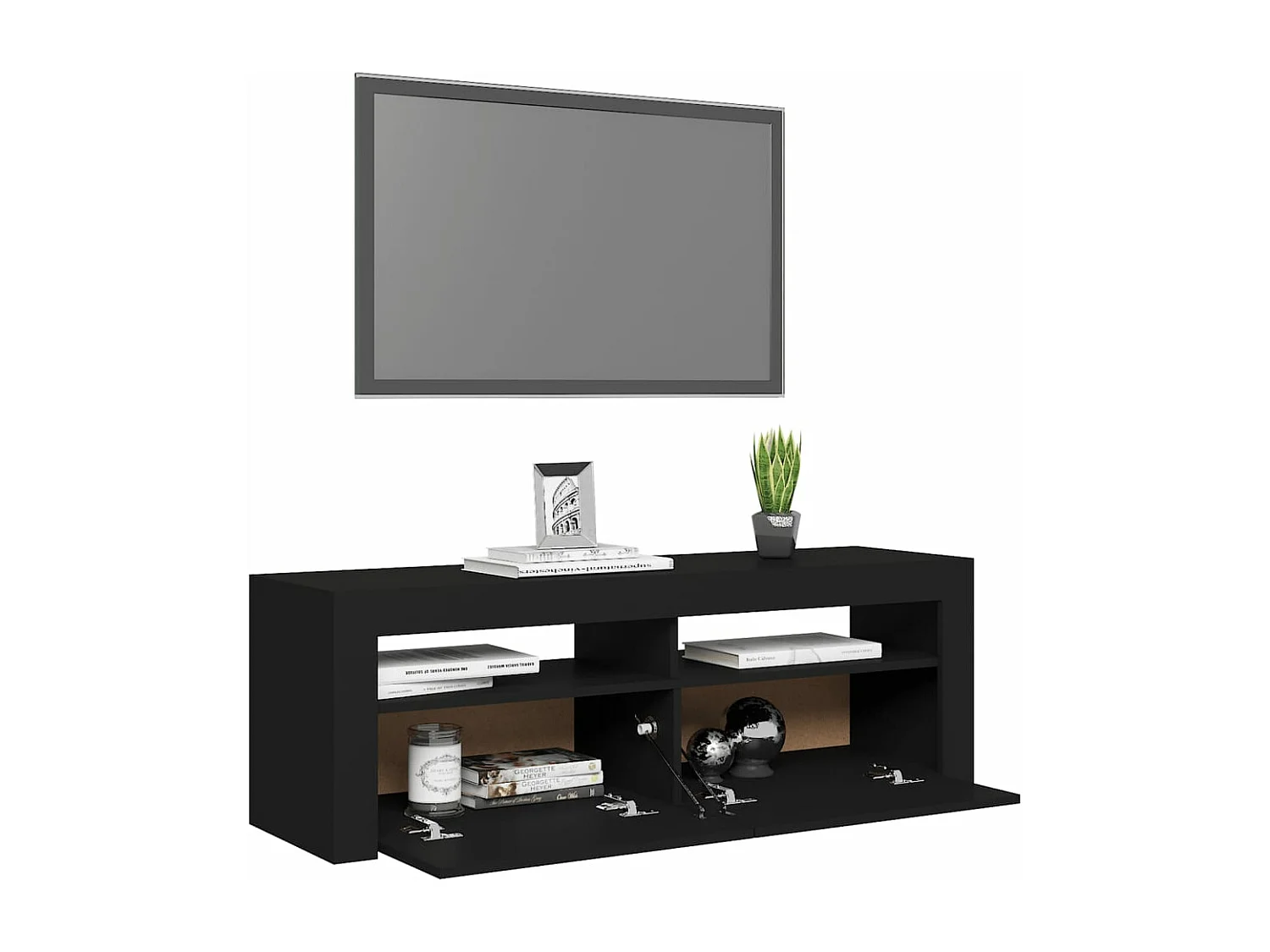 Meuble TV avec lumières LED noir 120x35x40 cm