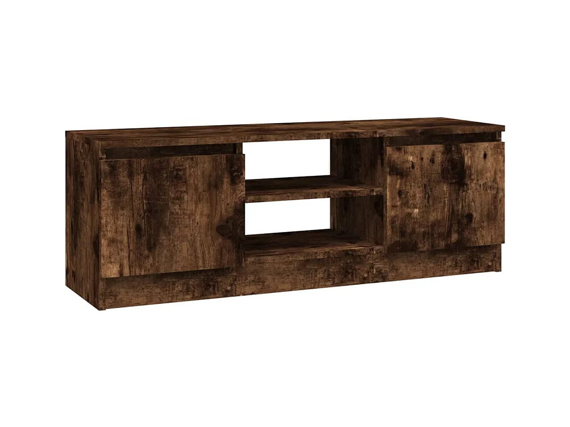 Meuble TV avec porte Chêne fumé 102x30x36 cm
