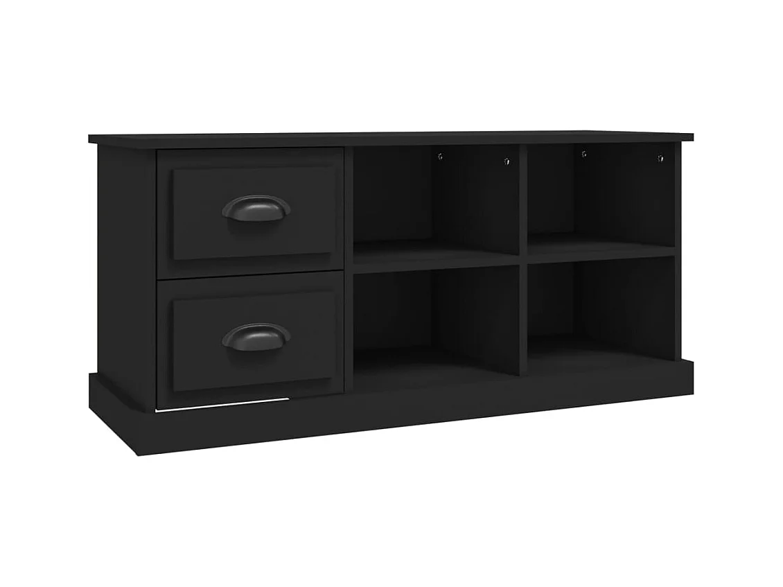 Meuble TV noir 102x35,5x47,5 cm bois d'ingénierie