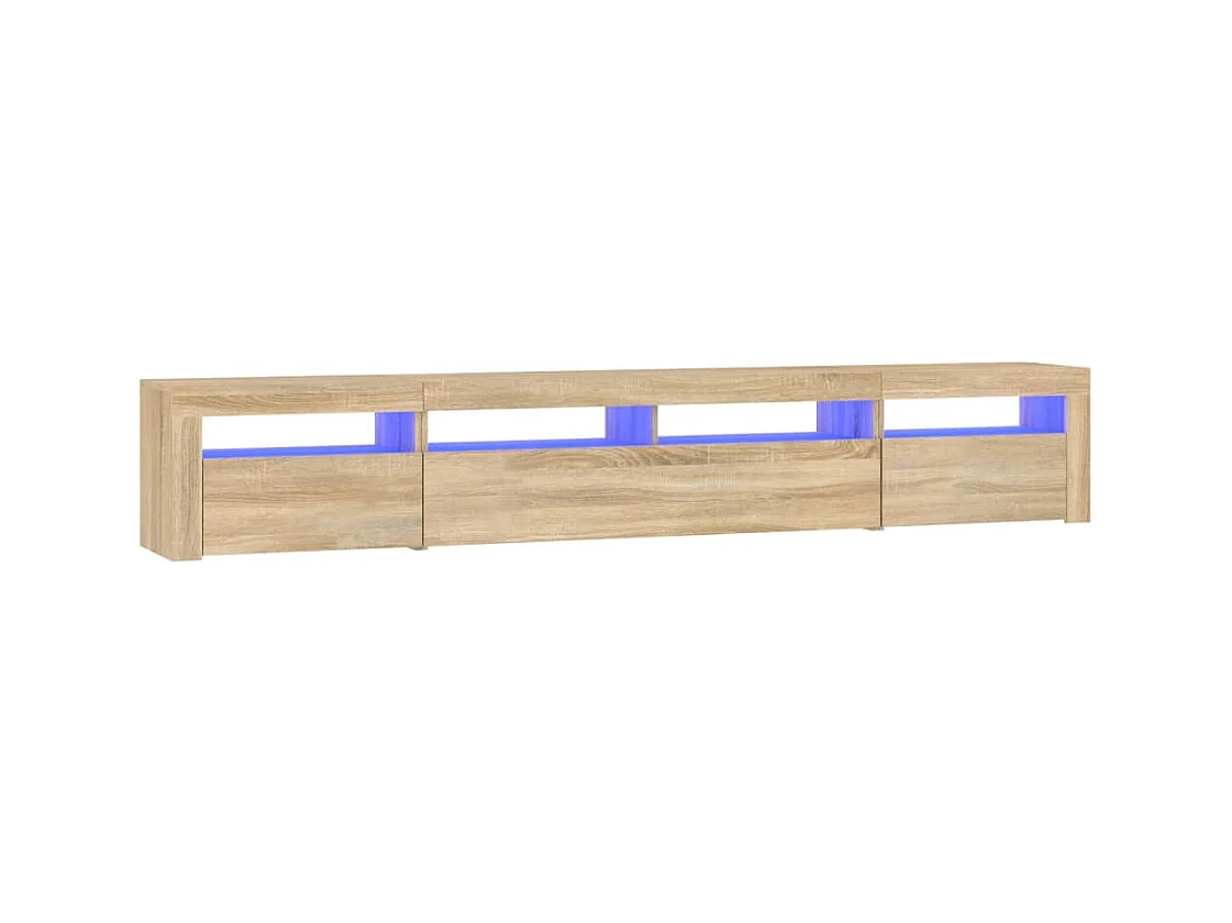 Móvel de TV com luzes LED 240x35x40 cm carvalho sonoma