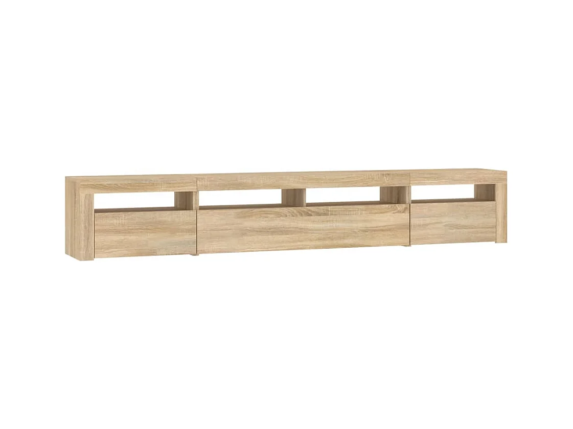 Meuble TV avec lumières LED Chêne sonoma 240x35x40 cm