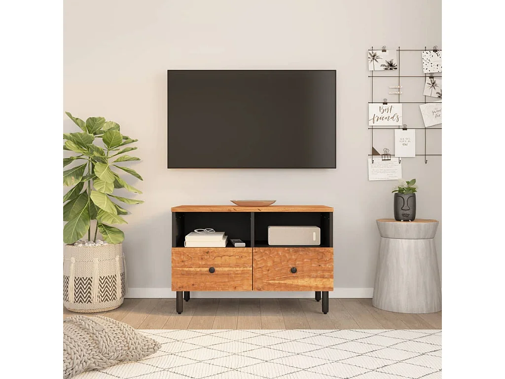 Meuble TV 70x33x46 cm Bois d'acacia massif