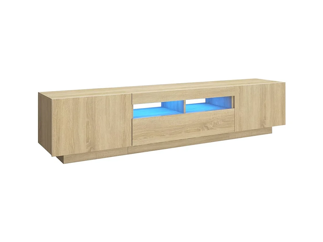 Meuble TV avec lumières LED Chêne sonoma 180x35x40 cm