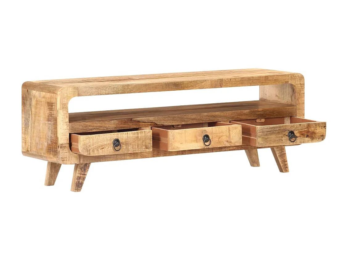 Tv-meubel 117x30x41 cm massief ruw mangohout