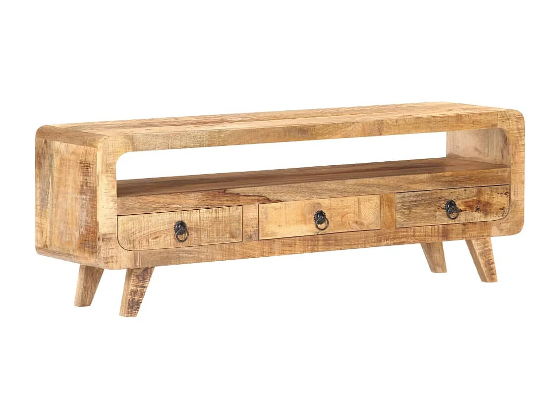 Tv-meubel 117x30x41 cm massief ruw mangohout