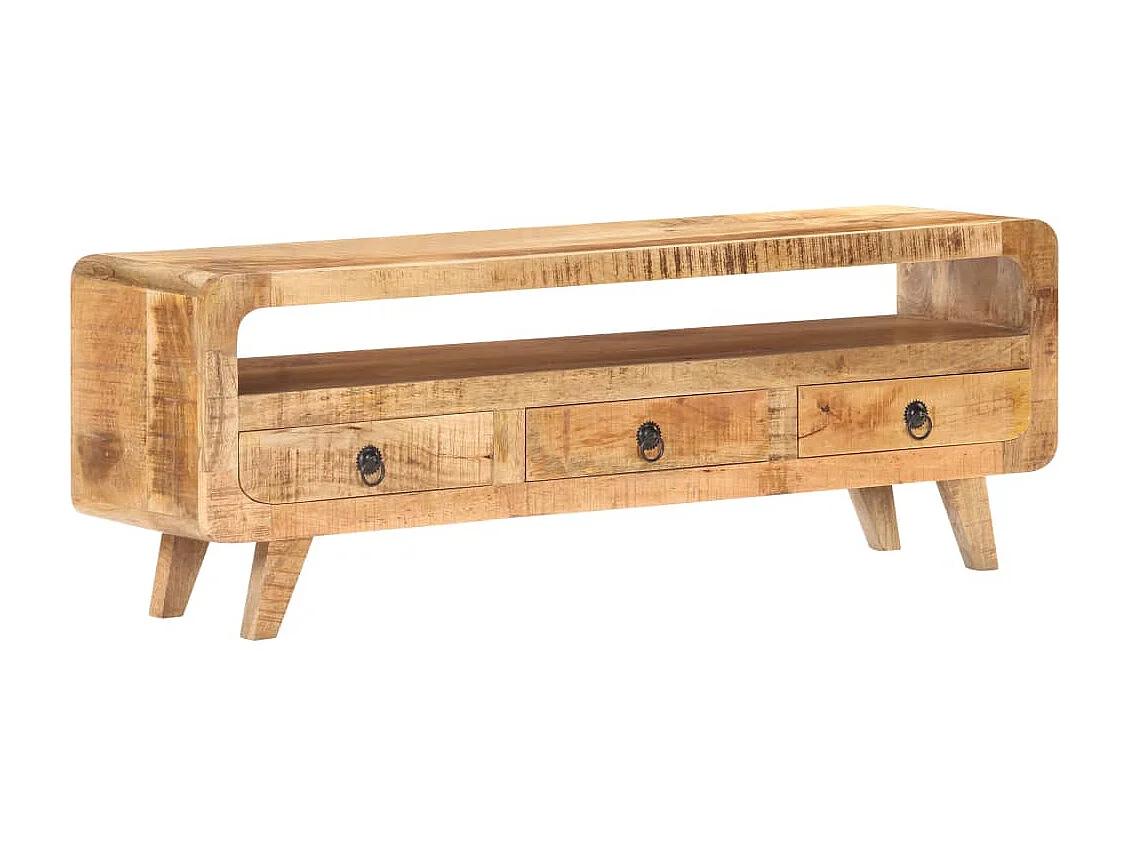 Tv-meubel 117x30x41 cm massief ruw mangohout