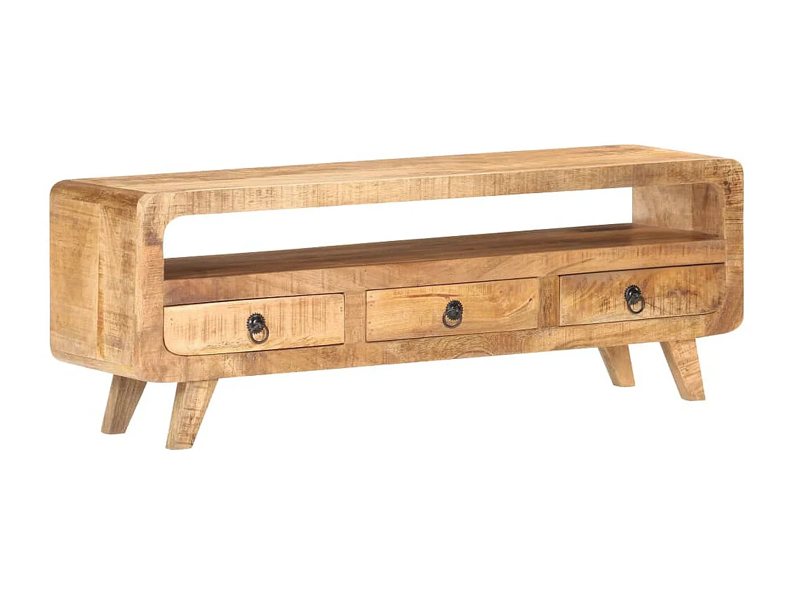 Tv-meubel 117x30x41 cm massief ruw mangohout