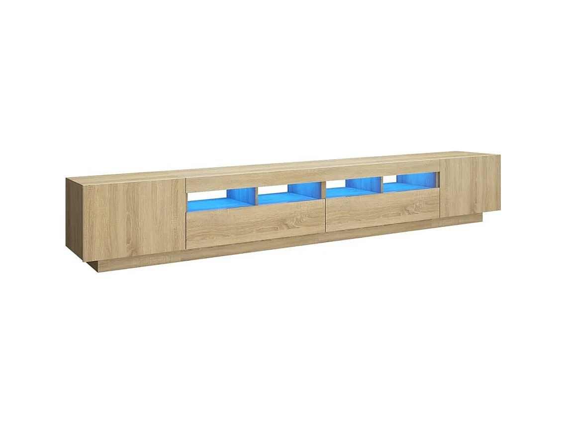 Meuble TV avec lumières LED Chêne sonoma 260x35x40 cm