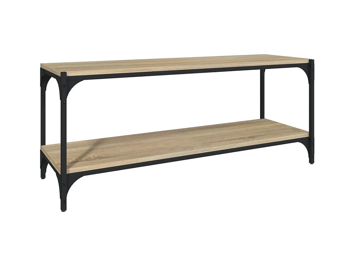 Meuble TV Chêne sonoma 100x33x41 cm Bois d'ingénierie et acier