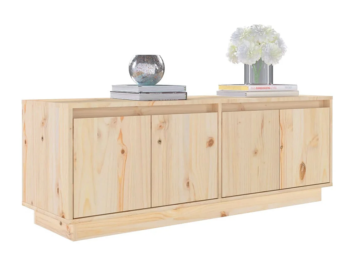 Mueble de TV de madera maciza de pino 110x34x40 cm