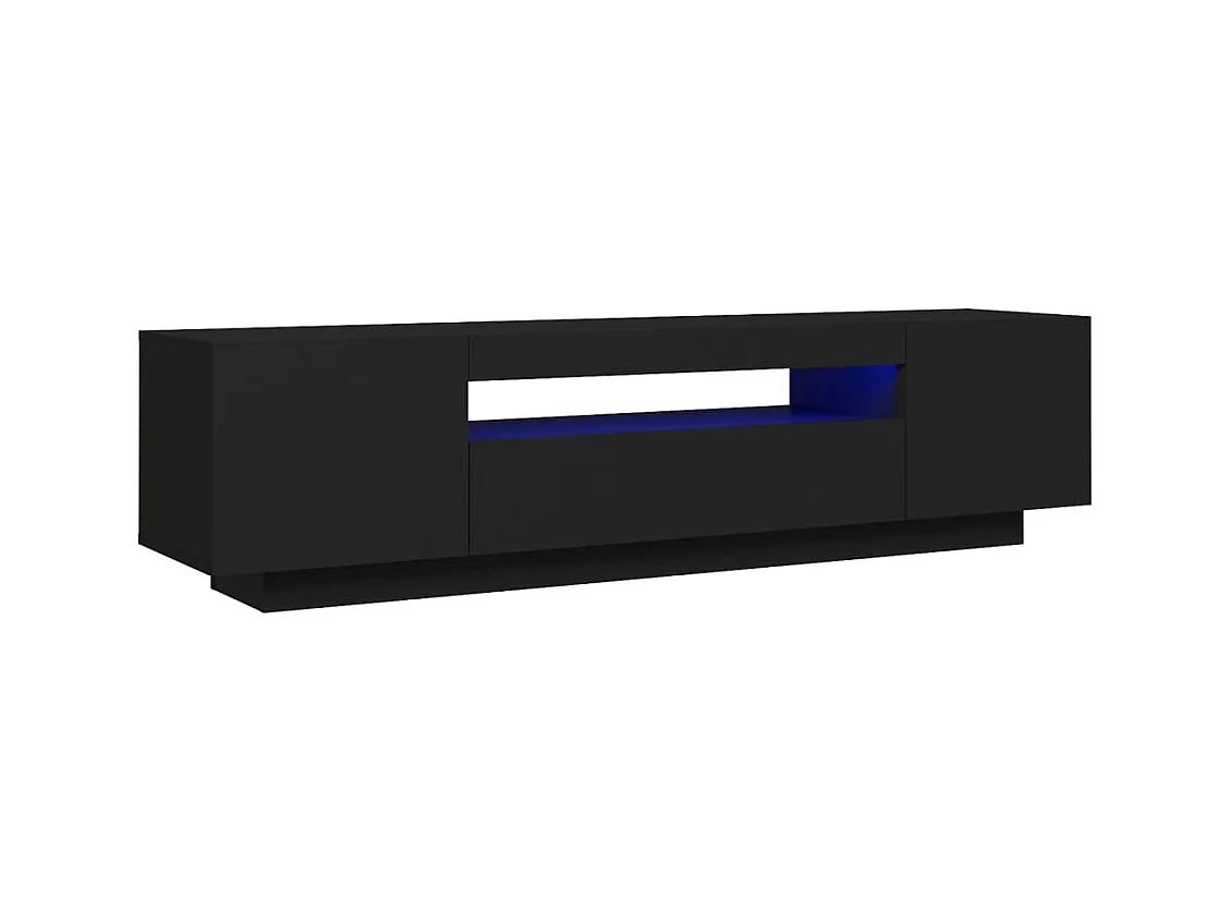 Meuble TV avec lumières LED noir 160x35x40 cm