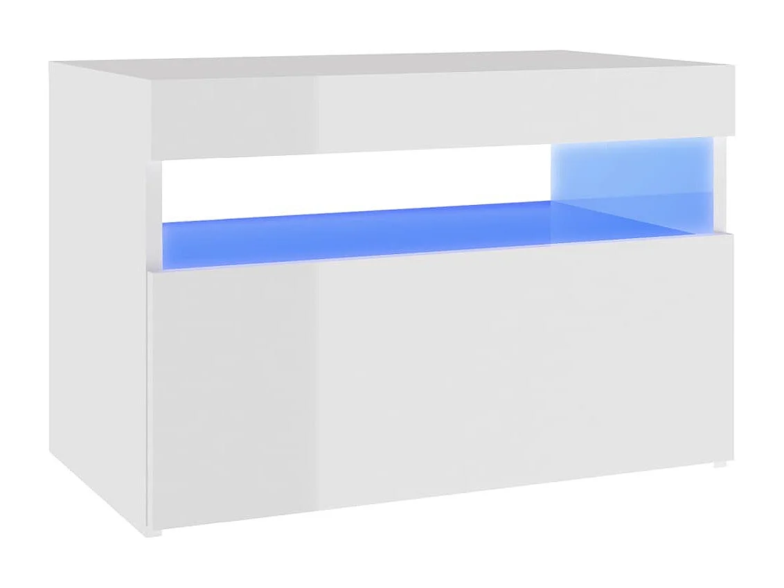Meuble TV avec lumières LED blanc brillant 60x35x40 cm