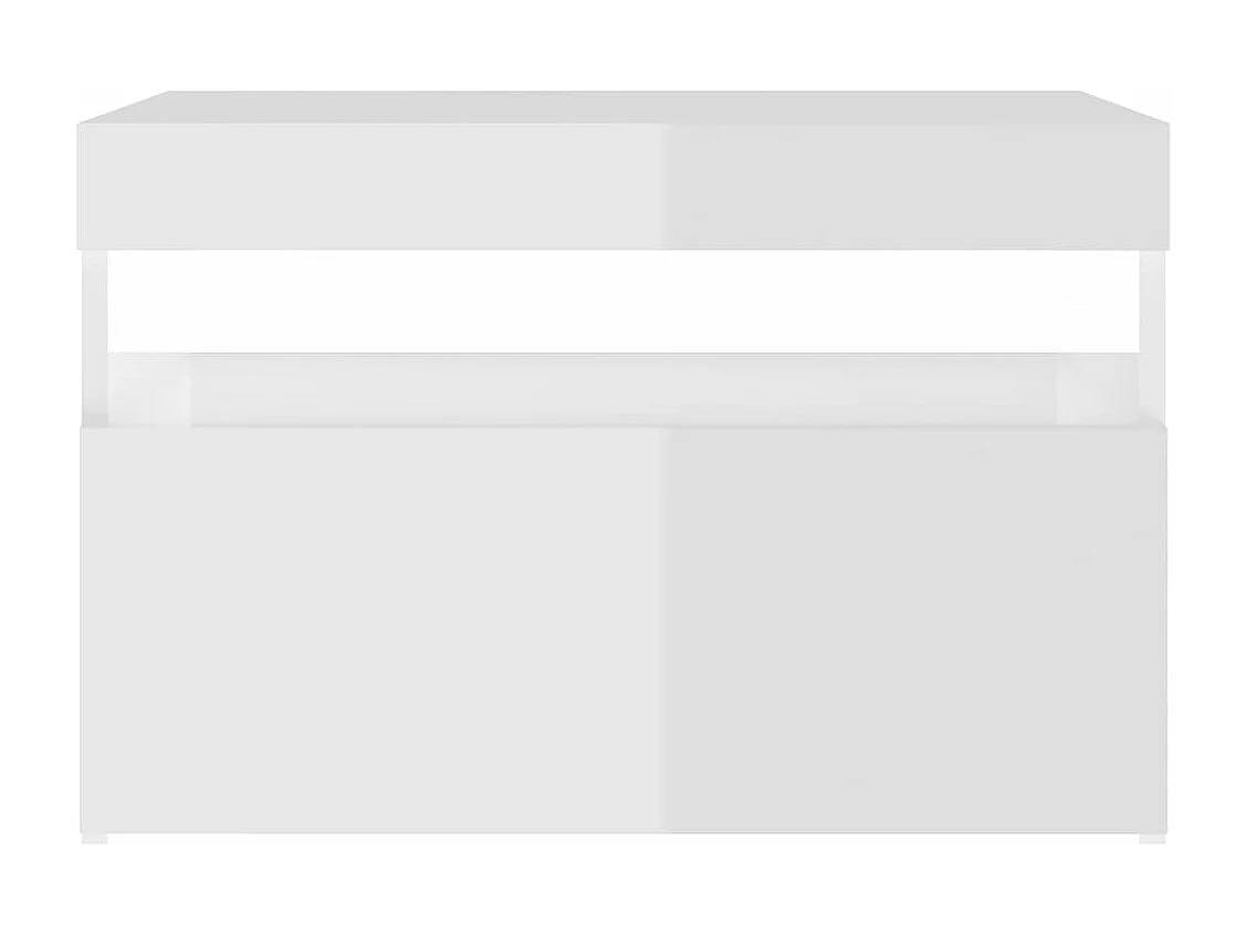 Meuble TV avec lumières LED blanc brillant 60x35x40 cm