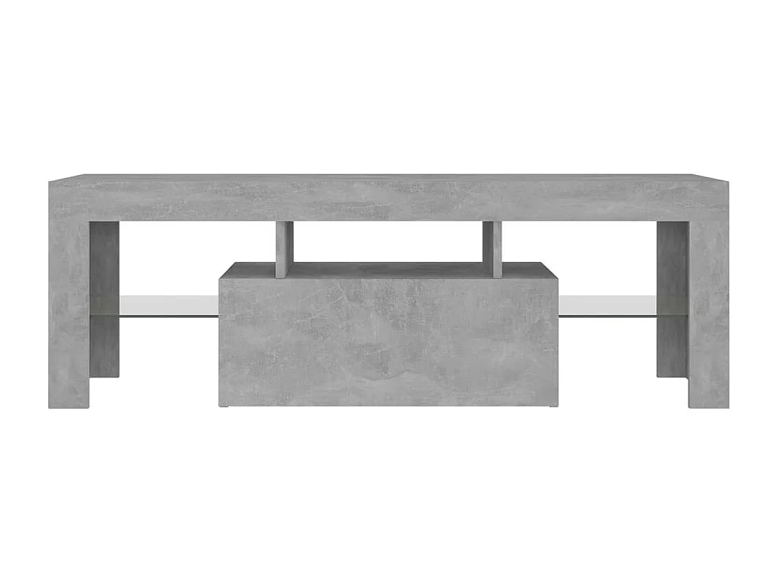 Meuble TV avec lumières LED gris béton 120x35x40 cm