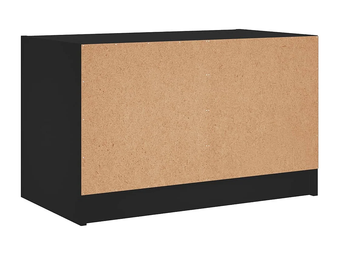 Meuble TV avec portes en verre noir 68x37x42 cm