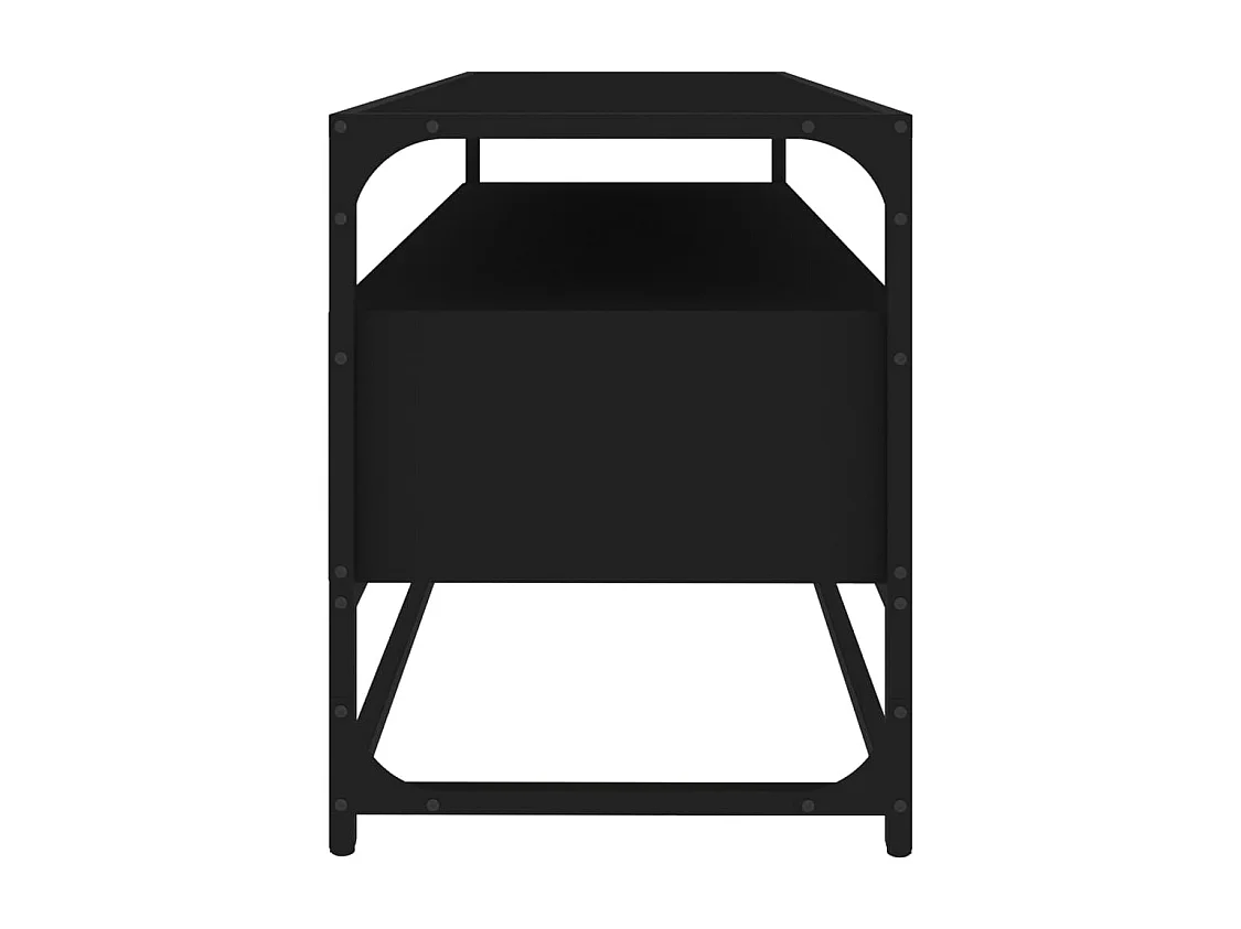 Meuble TV noir 100x35x45 cm bois d'ingénierie