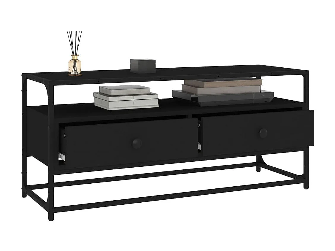 Meuble TV noir 100x35x45 cm bois d'ingénierie