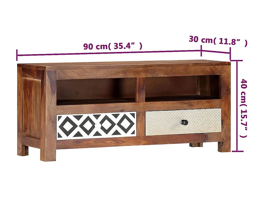 Tv-meubel 90x30x40 cm massief acaciahout