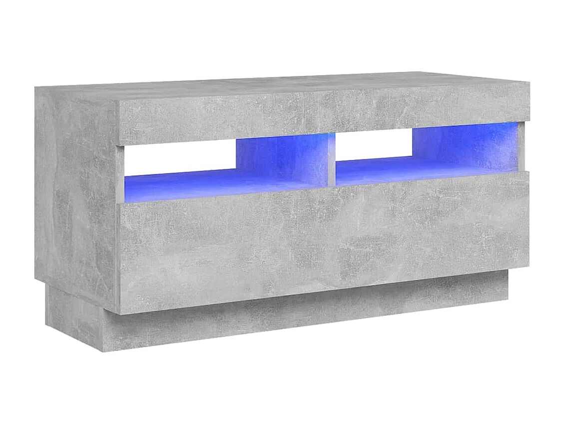 Meuble TV avec lumières LED gris béton 80x35x40 cm