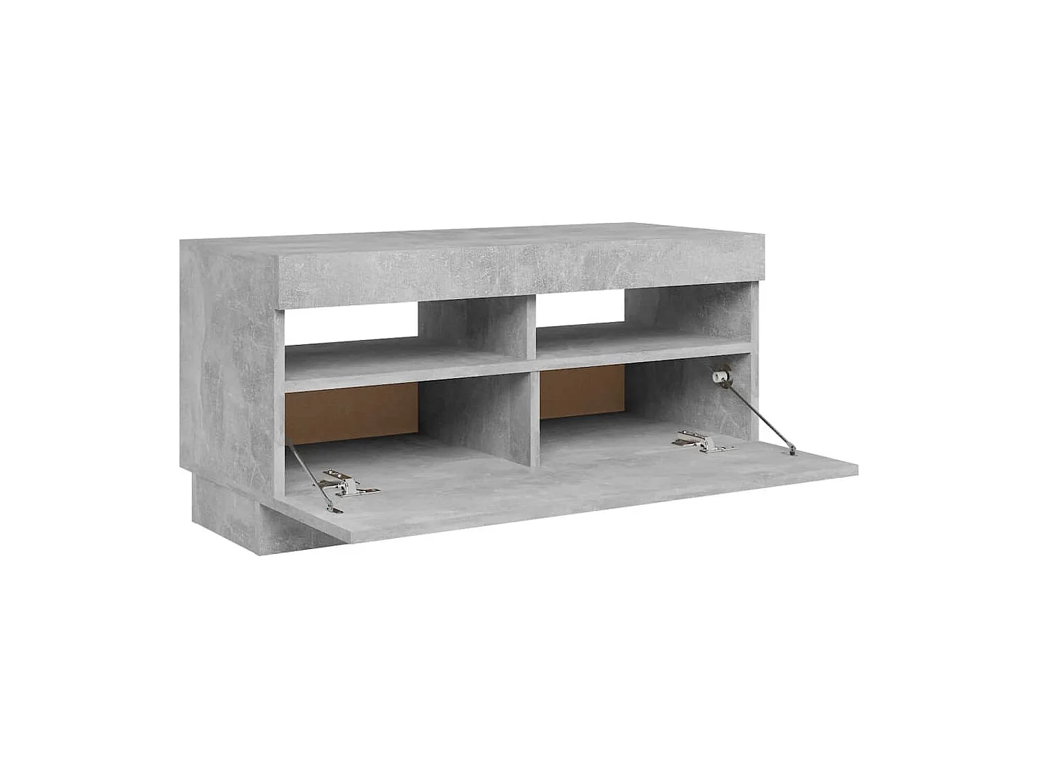 Meuble TV avec lumières LED gris béton 80x35x40 cm