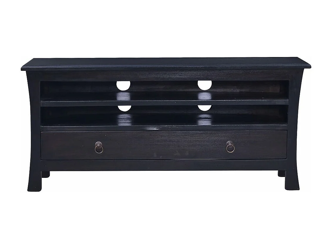 Móvel de TV 100x30x45 cm mogno maciço castanho café preto-claro