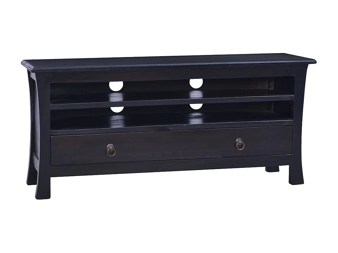 Móvel de TV 100x30x45 cm mogno maciço castanho café preto-claro