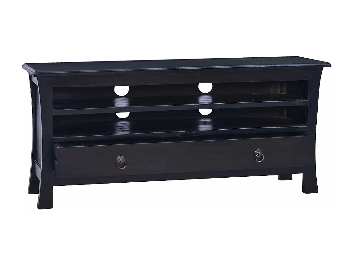 Móvel de TV 100x30x45 cm mogno maciço castanho café preto-claro