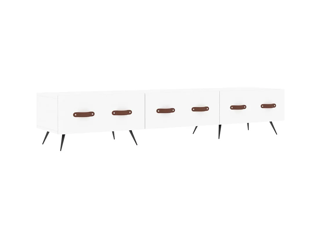 Meuble TV blanc 150x36x30 cm bois d'ingénierie