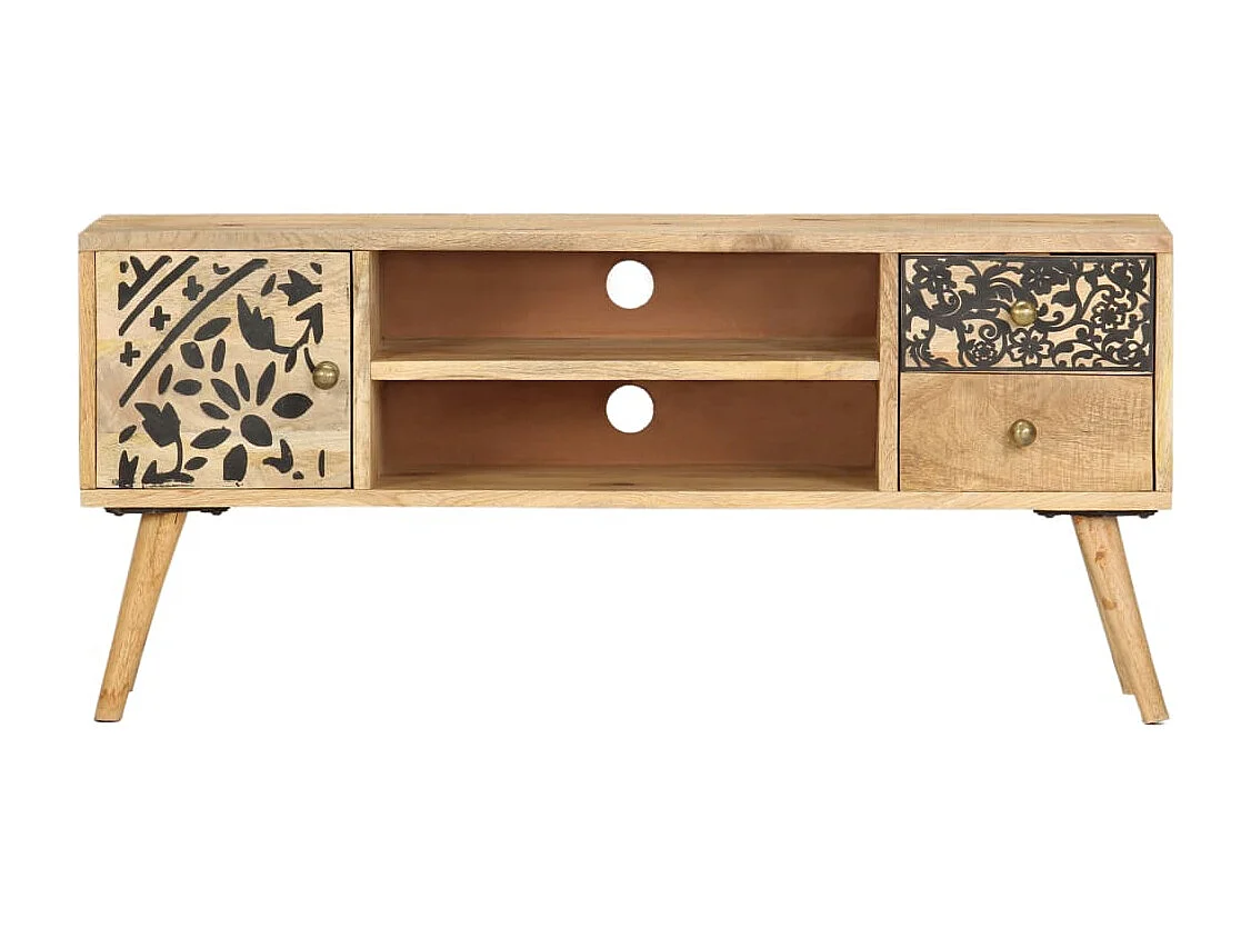 Meuble TV 100 x 30 x 45 cm Bois massif de manguier