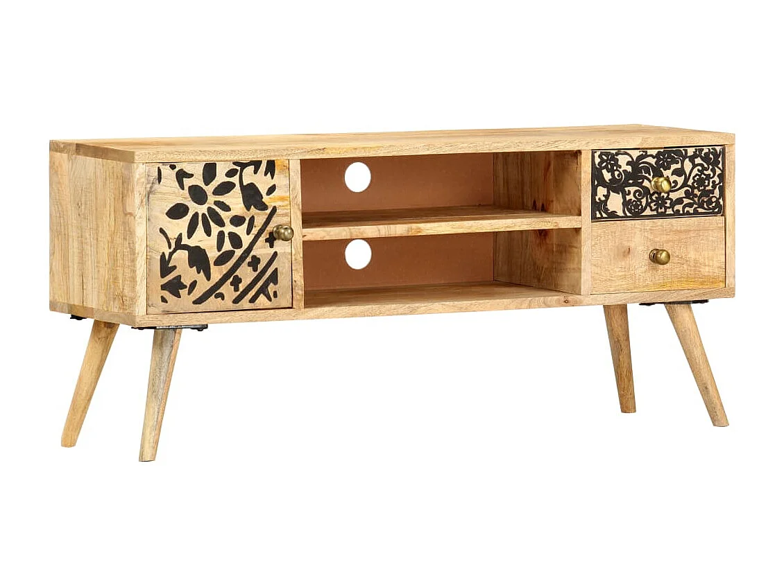 Meuble TV 100 x 30 x 45 cm Bois massif de manguier