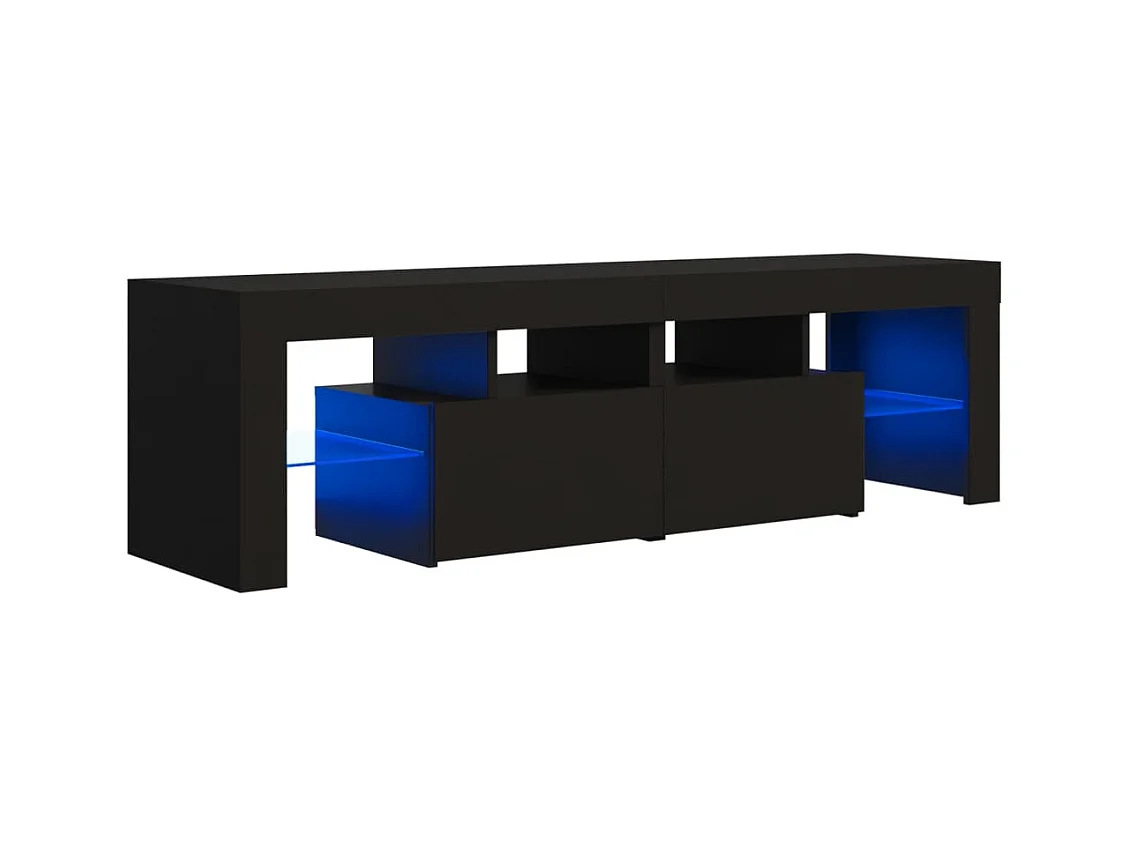 Meuble TV avec lumières LED Noir 140x36,5x40 cm