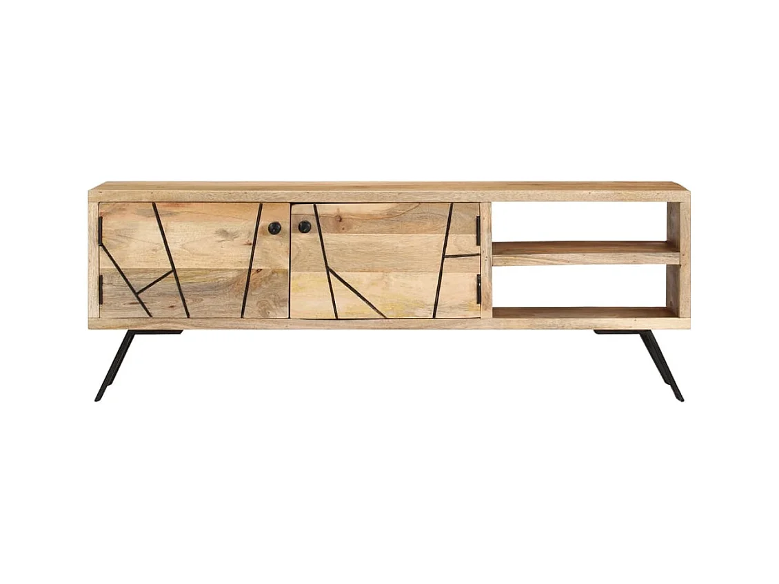 Meuble TV 110x30x40 cm Bois massif de manguier