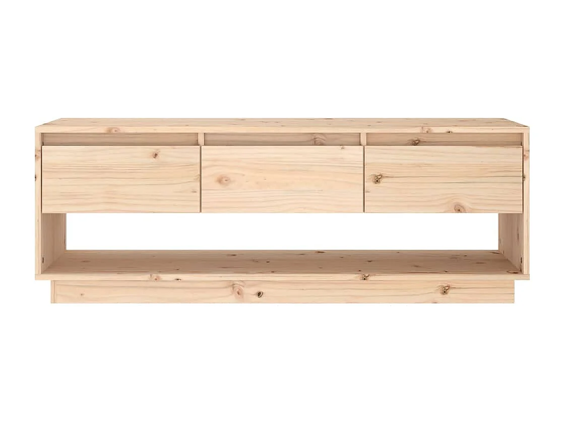 Mueble de TV de madera maciza de pino 110,5x34x40 cm