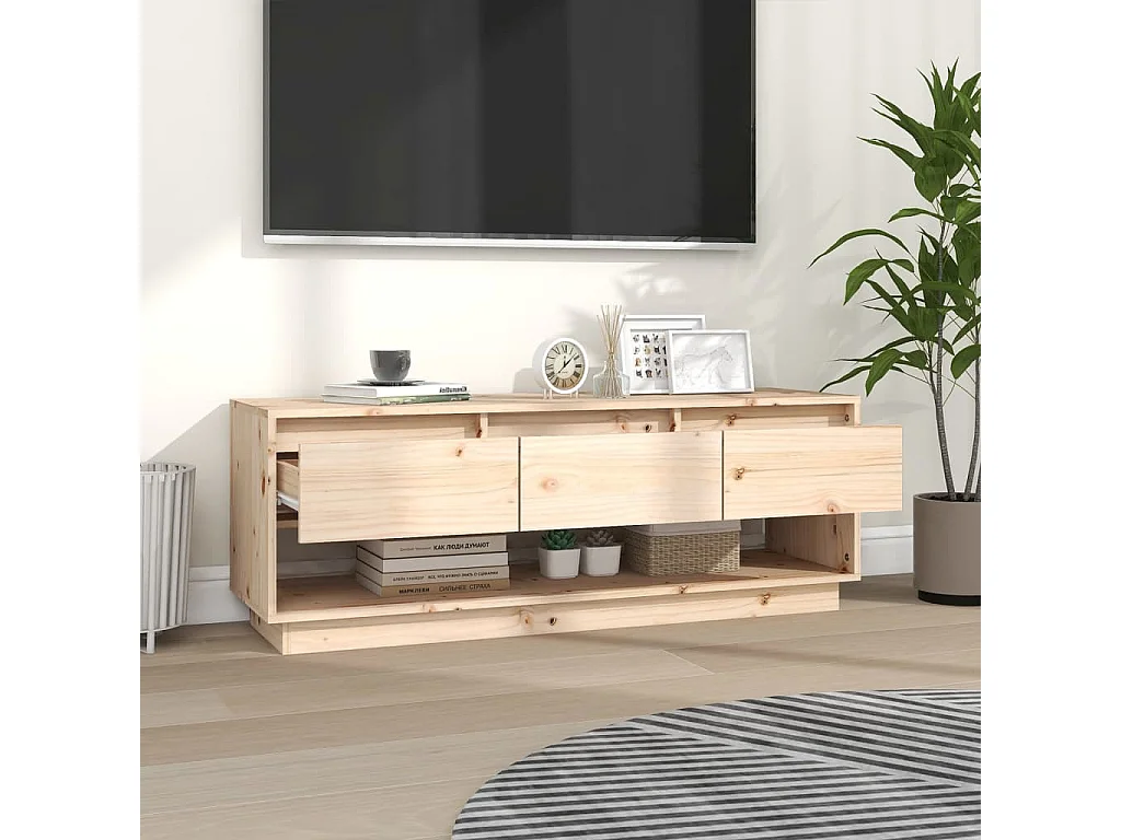 Meuble TV 110,5x34x40 cm Bois de pin massif