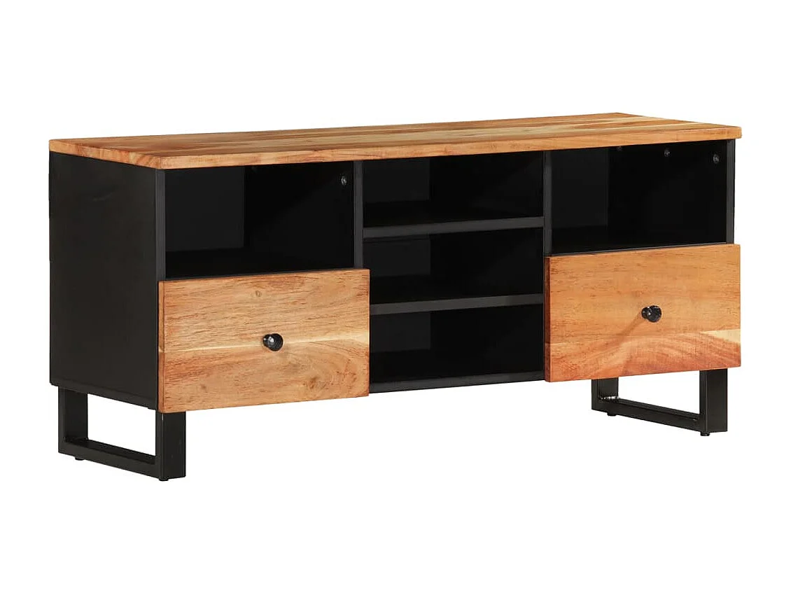 Mueble de TV madera acacia y madera de ingeniería 100x33x46 cm