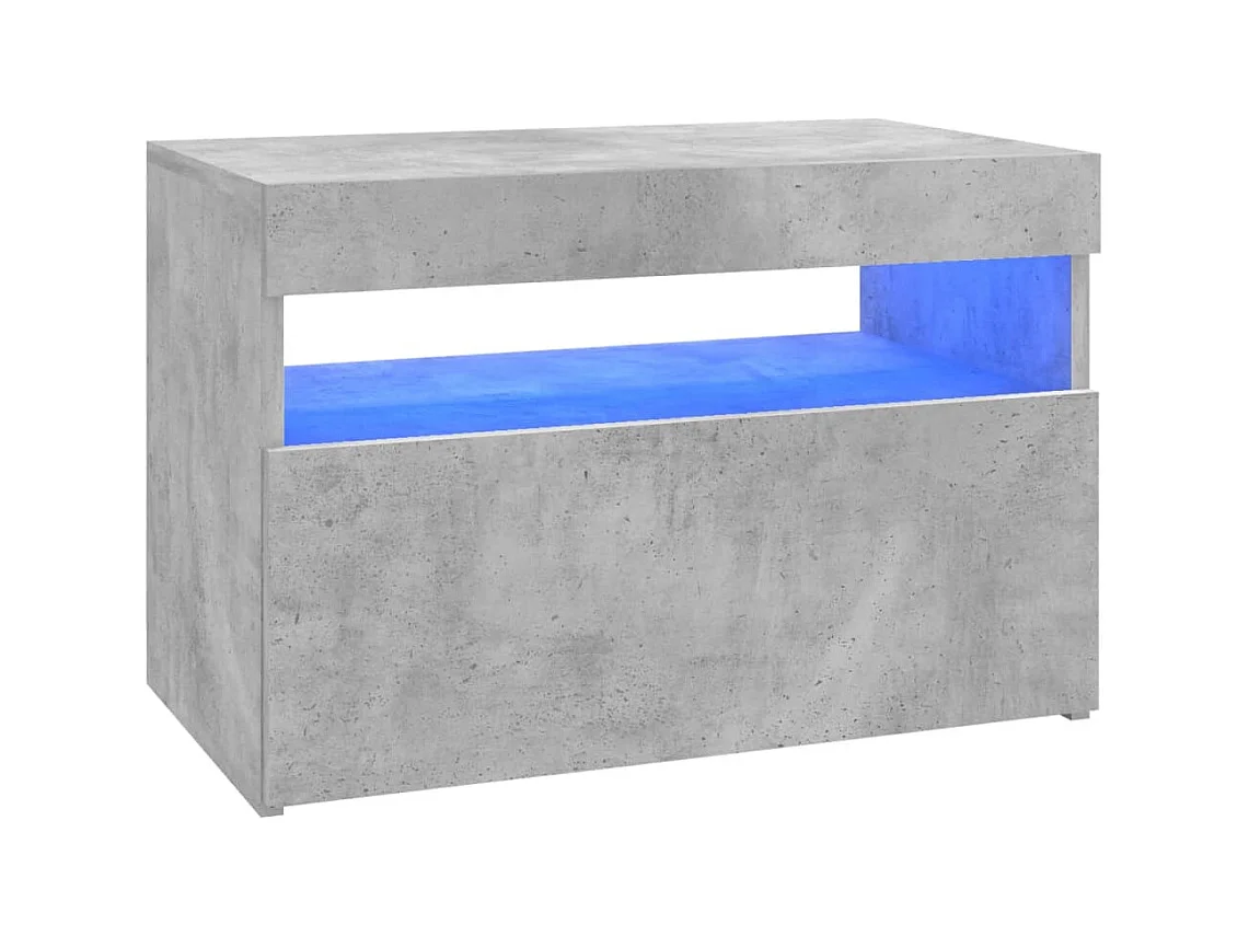Meuble TV avec lumières LED gris béton 60x35x40 cm