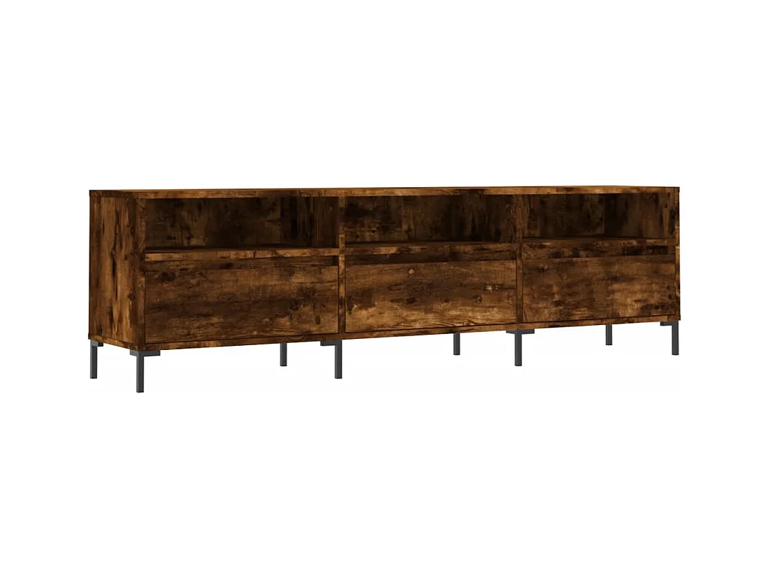 Meuble TV chêne fumé 150x30x44,5 cm bois d'ingénierie