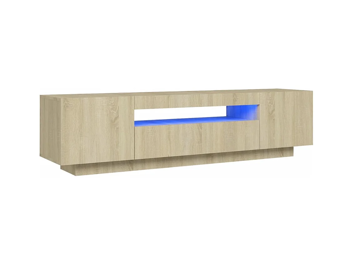 Meuble TV avec lumières LED Chêne sonoma 160x35x40 cm