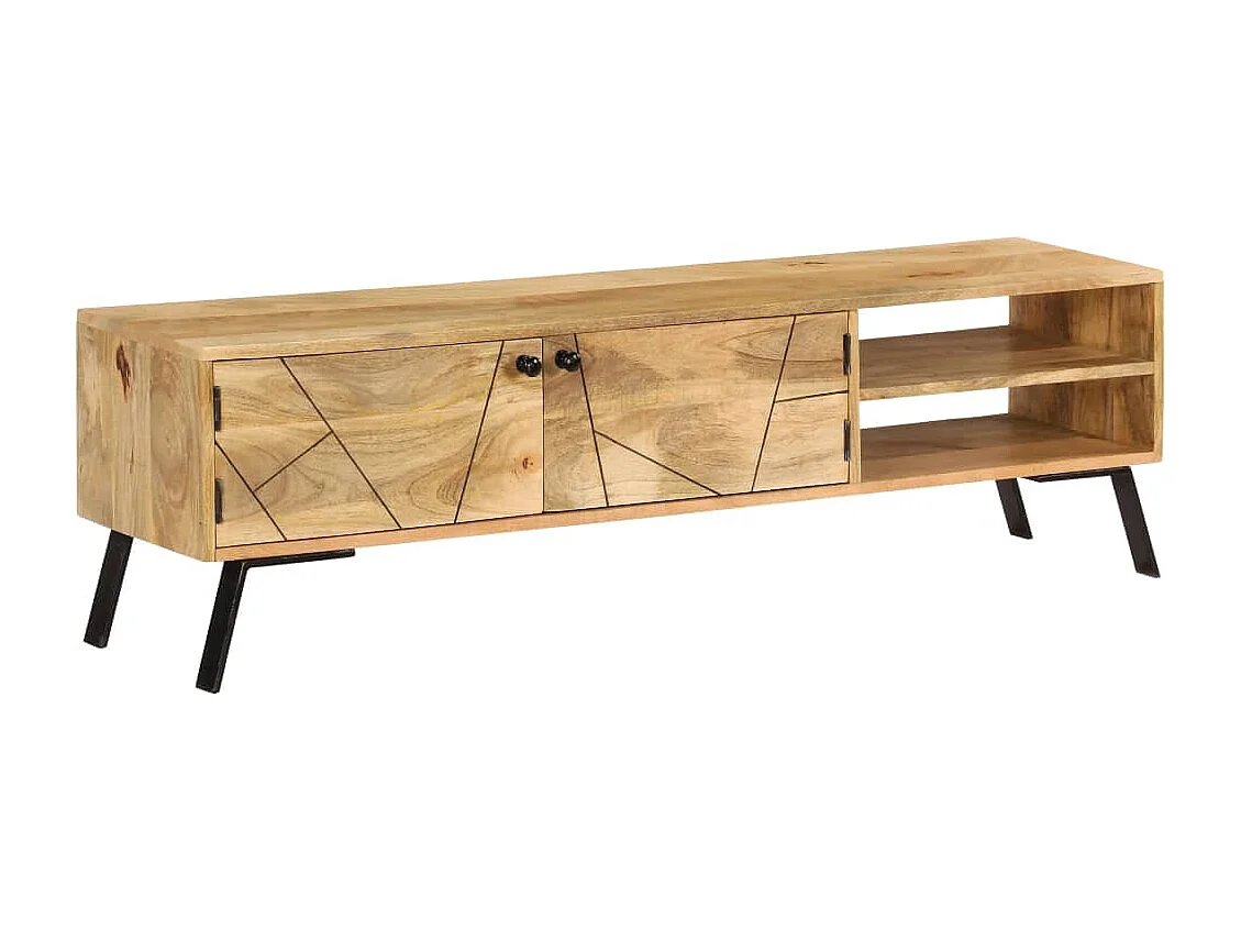 Meuble TV Bois de manguier massif 140x30x40 cm