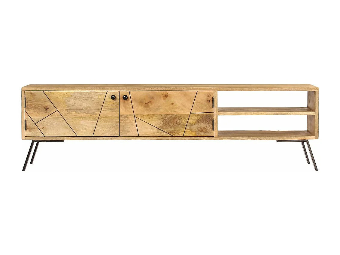 Meuble TV Bois de manguier massif 140x30x40 cm