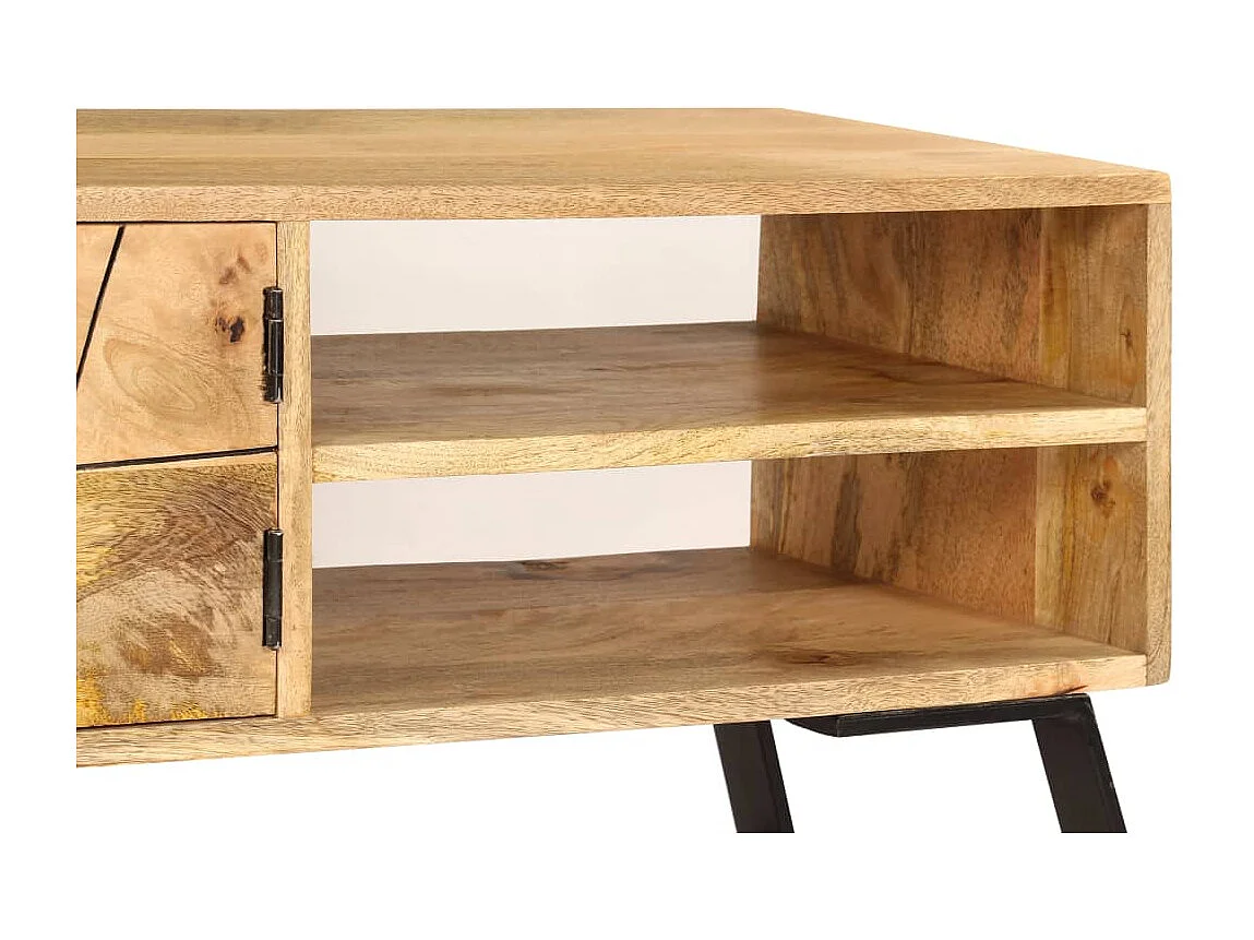 Meuble TV Bois de manguier massif 140x30x40 cm