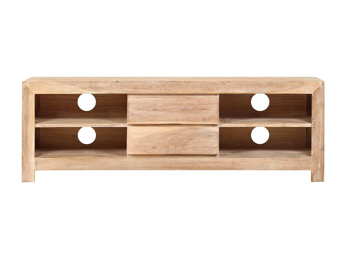 Meuble TV Bois d'acacia massif 120 x 30 x 40 cm Marron clair