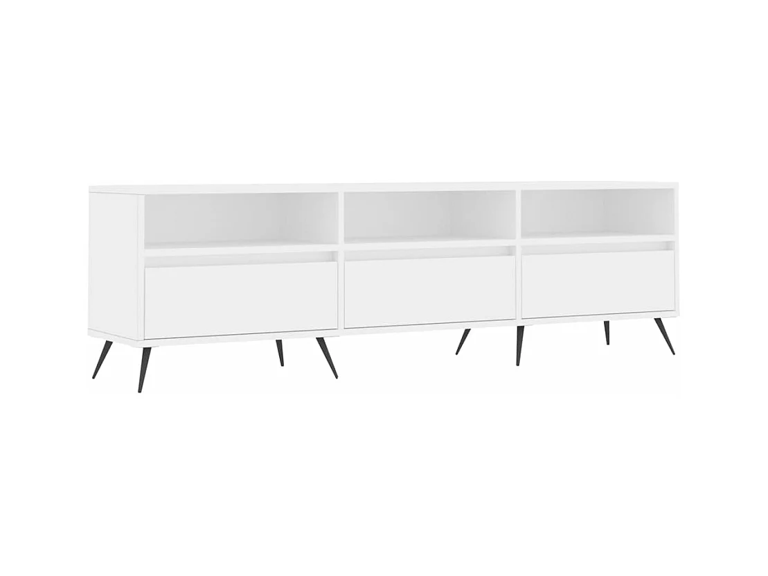 Meuble TV blanc 150x30x44,5 cm bois d'ingénierie