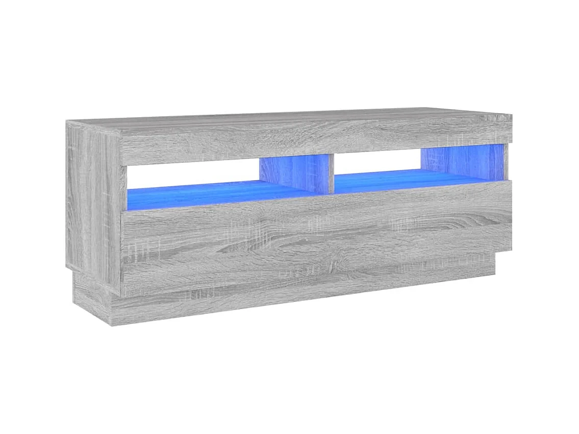 Meuble TV avec lumières LED sonoma gris 100x35x40 cm