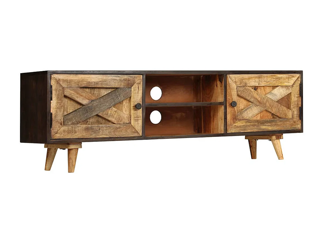 Meuble TV Bois de manguier massif 140 x 30 x 45 cm