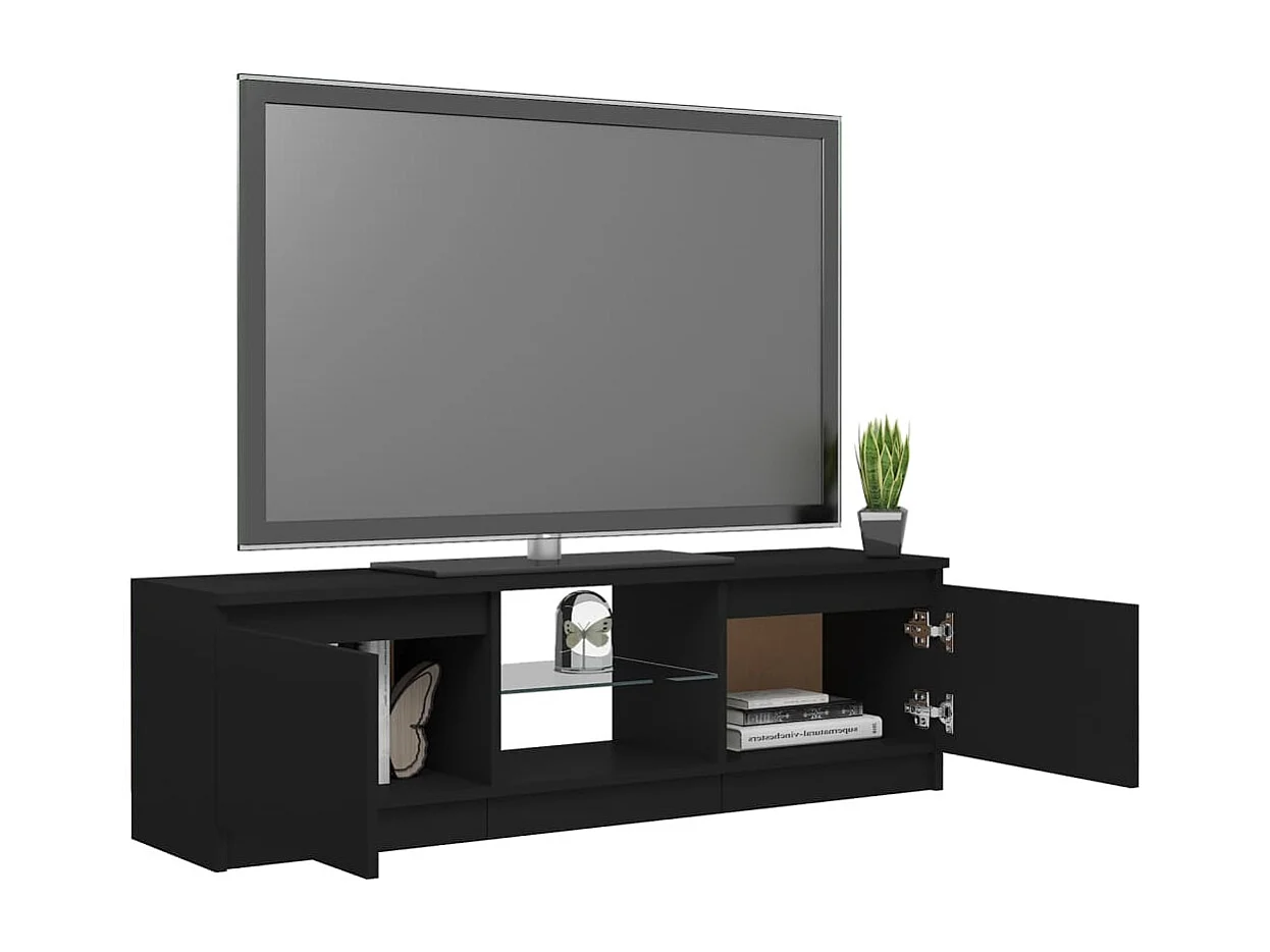 Meuble TV avec lumières LED Noir 120x30x35,5 cm